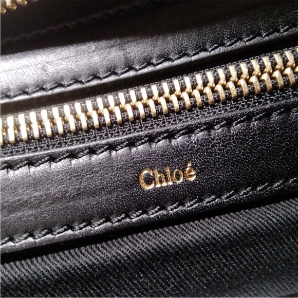 CHLOE Alice Cream and Black Leather Crossbody Satchel 2 Way Bag -Husky White EUC - Picture 8 of 16